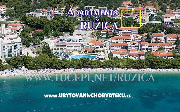 Apartmanok Ružica – Szálláshely Tucepi Horvátország
